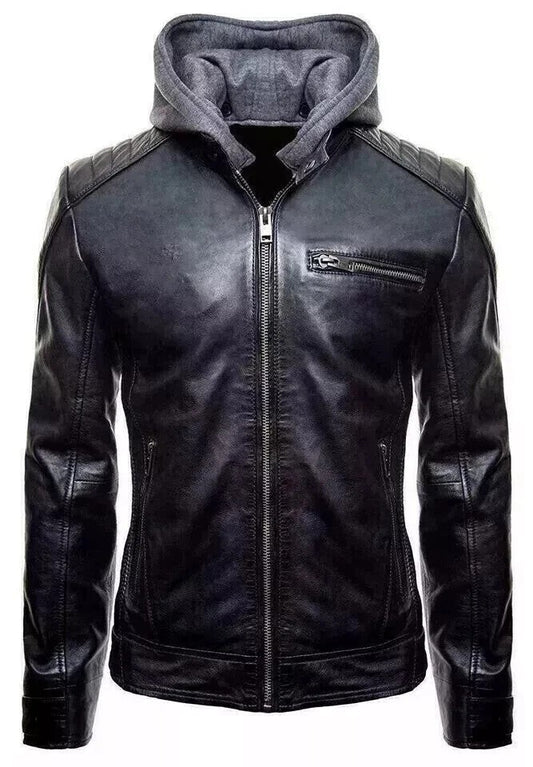 Mens Black Batman Leather Jacket, Bat Logo Leather Jacket