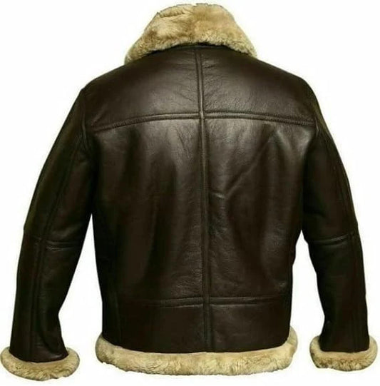 Arctic Ace Elite Shearling Bomber Jacket in Rugged Leather for Men