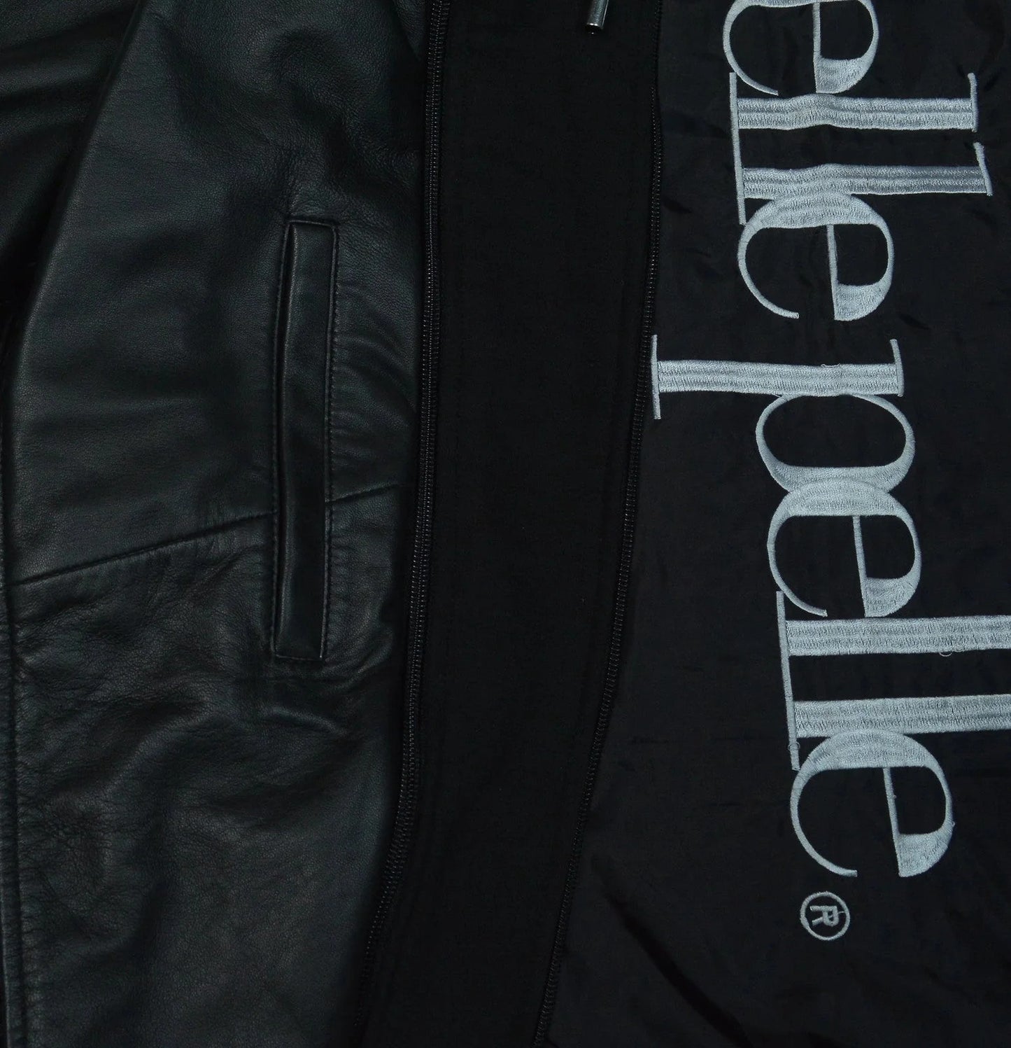 Women's Leather Motorcycle Jacket with Hoodie