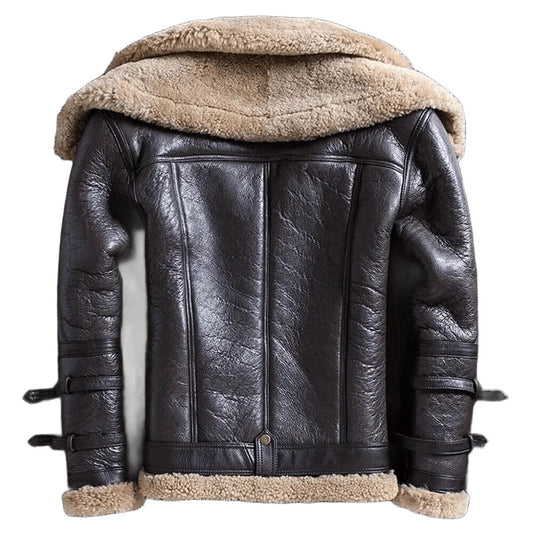 B3 Bomber Aviator RAF Pilot Flying Double Collar Leather Jacket