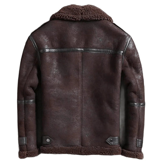 Aviator Legacy Bomber, Mens Real Leather B3 Coat with Fur Warmth