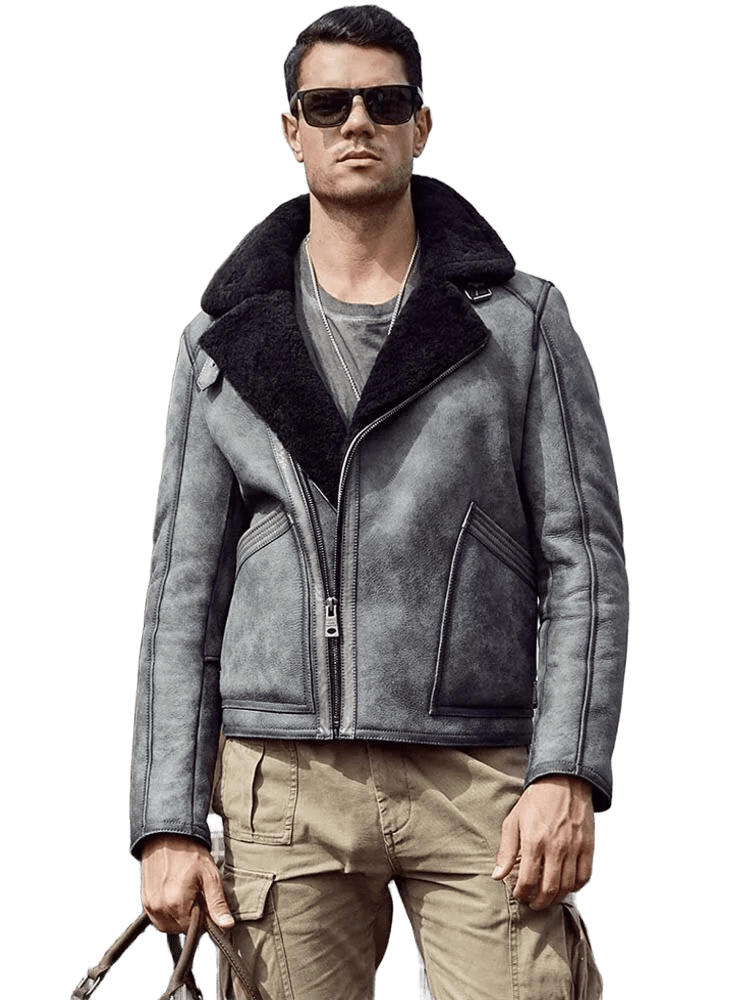 Ace Pilot B3 Shearling-Lined Leather Bomber Jacket, Cold War Classic