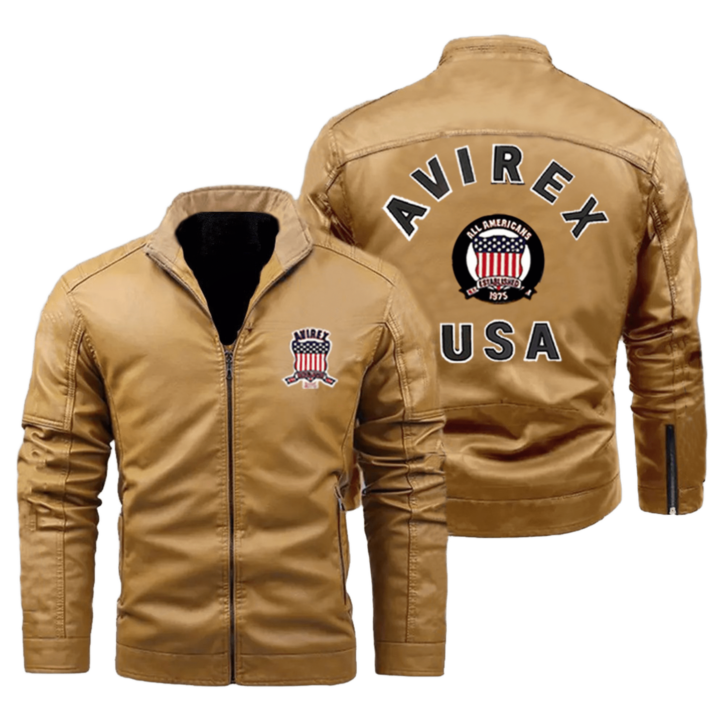 AVIREX Cold Steel Moto Jacket Vintage Leather, Stand Collar, Urban Warrior Cut