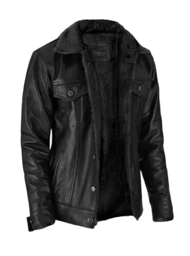 Mens Real Leather Sherpa Jacket Fur Lined Jacket