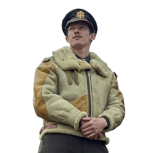 Callum Turner Masters of the Air B3 Bomber Leather Jacket