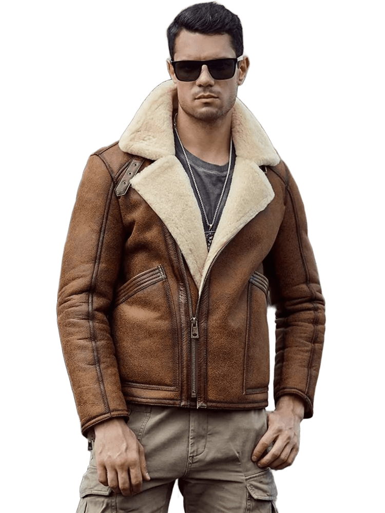 Ace Pilot B3 Shearling-Lined Leather Bomber Jacket, Cold War Classic