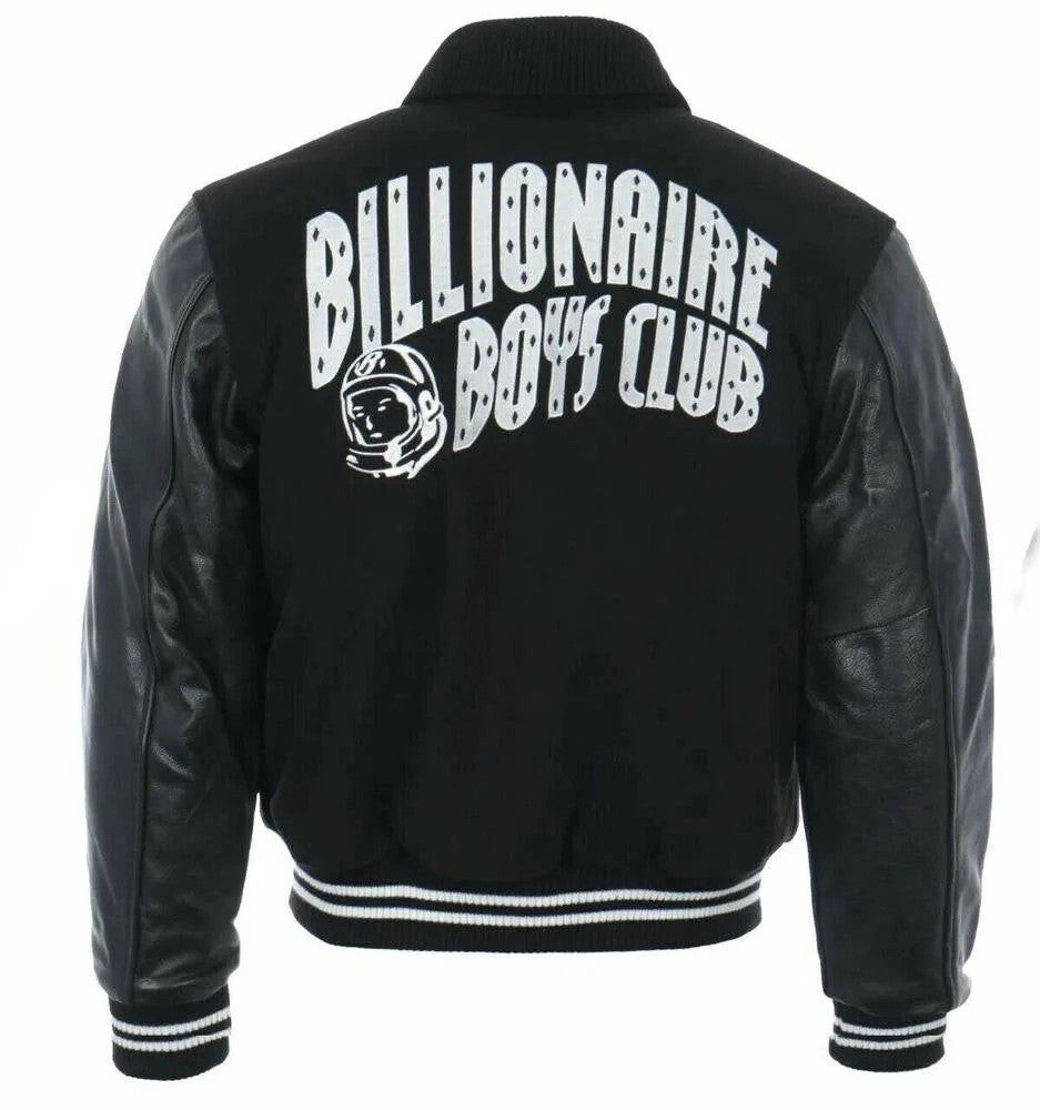 Billionaire Boys Club Varsity Jacket Leather Sleeves and Wool Body Letterman