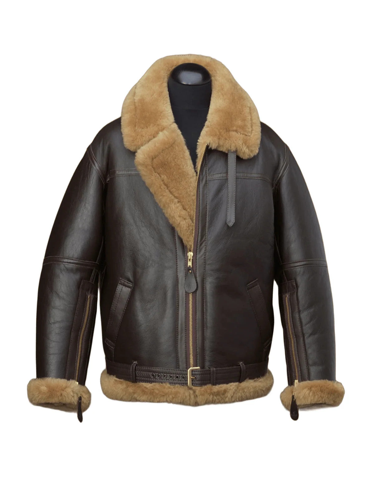 Icewind Legacy Brown B-3 Bomber Shearling-Lined Leather for Cold-Weather Style