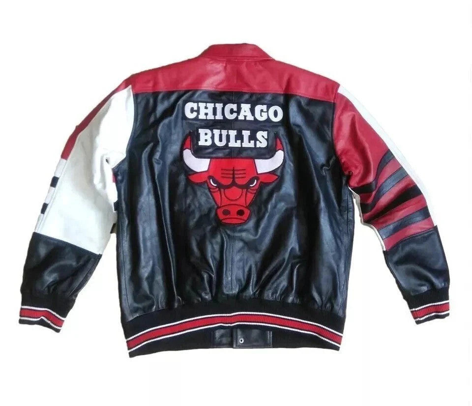 Chicago Bulls NBA Fan Varsity Real Leather Jacket For Men