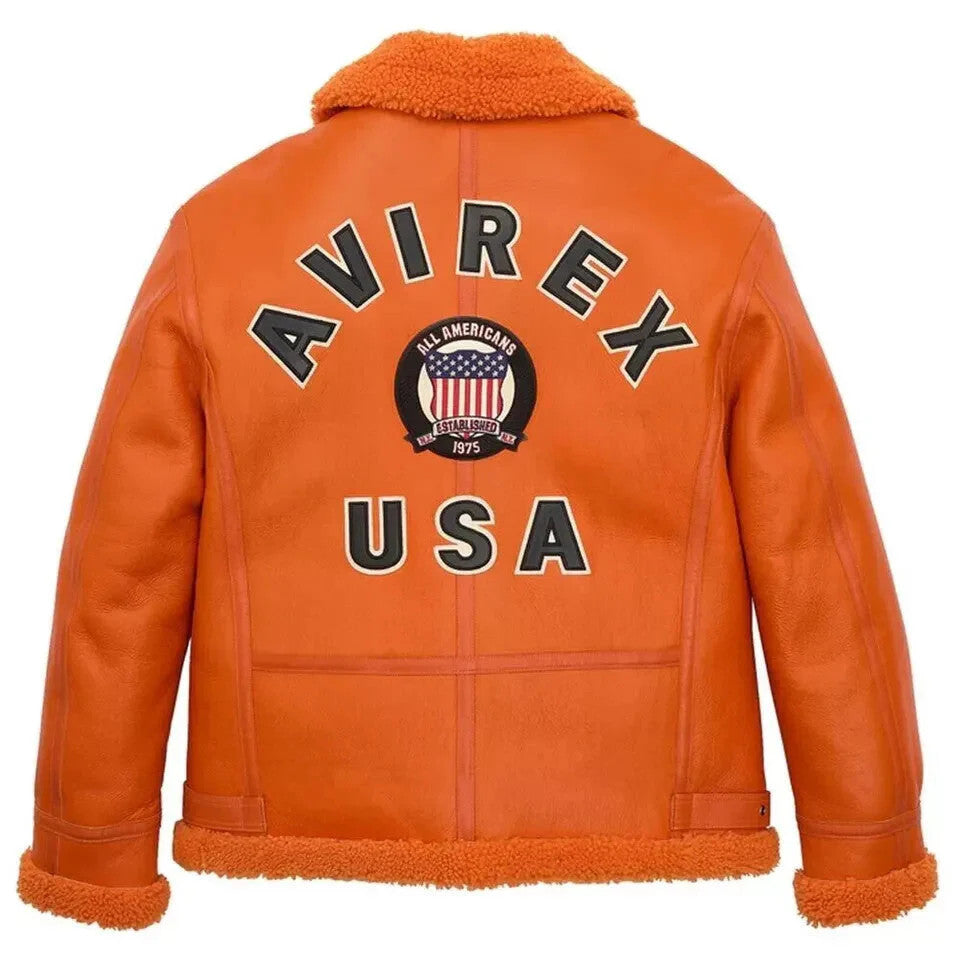 Mens New Icon B3 Bomber Avirex Leather Jacket Winter Avirex jackets