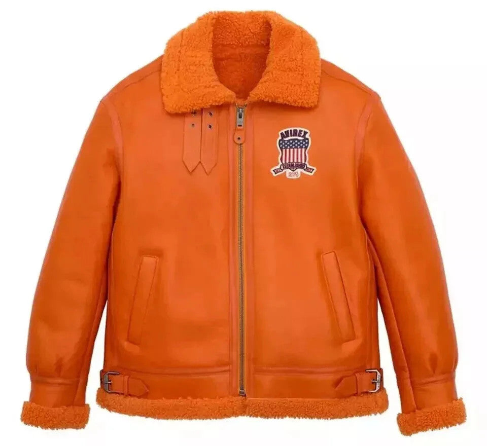 Mens New Icon B3 Bomber Avirex Leather Jacket Winter Avirex jackets