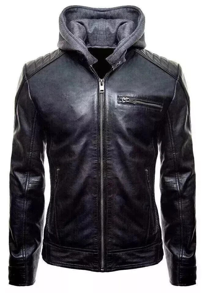 Mens Black Batman Leather Jacket, Bat Logo Leather Jacket