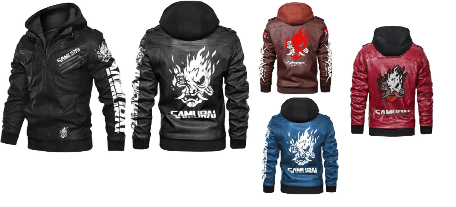 Cyberpunk 2077 Samurai Leather Jacket - Gaming Cosplay Bomber, Sticker Patch