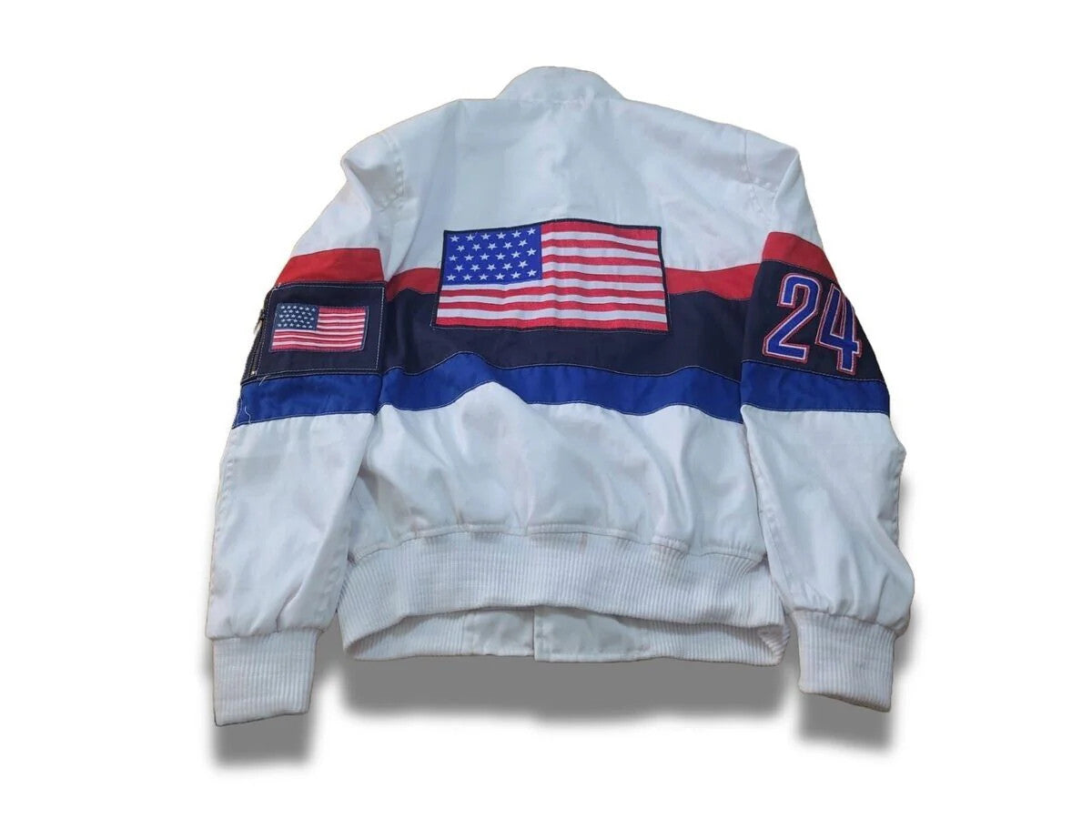 Custom Tailored Mens Classic Team USA Olympic Genuine Leather Jacket