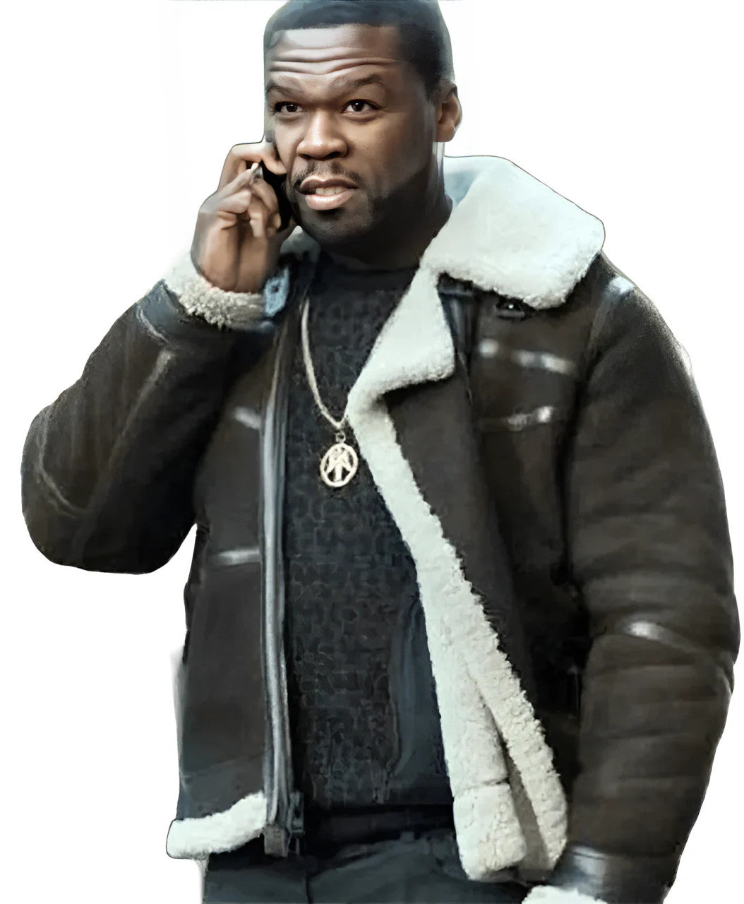 Men’s Shearling-Lined Aviator Leather Jacket