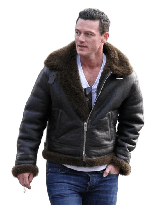 British Icon B3 Bomber Real Leather Aviator Jacket as Worn by Luke Evans