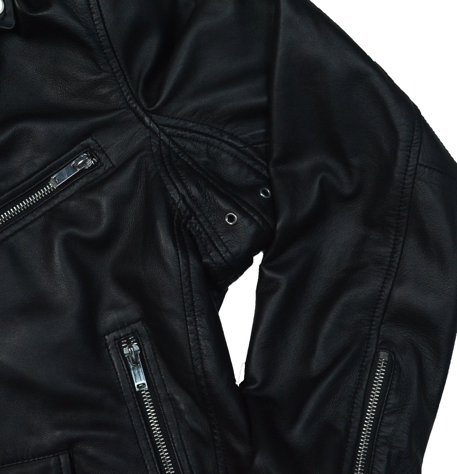 Women's Leather Motorcycle Jacket with Hoodie