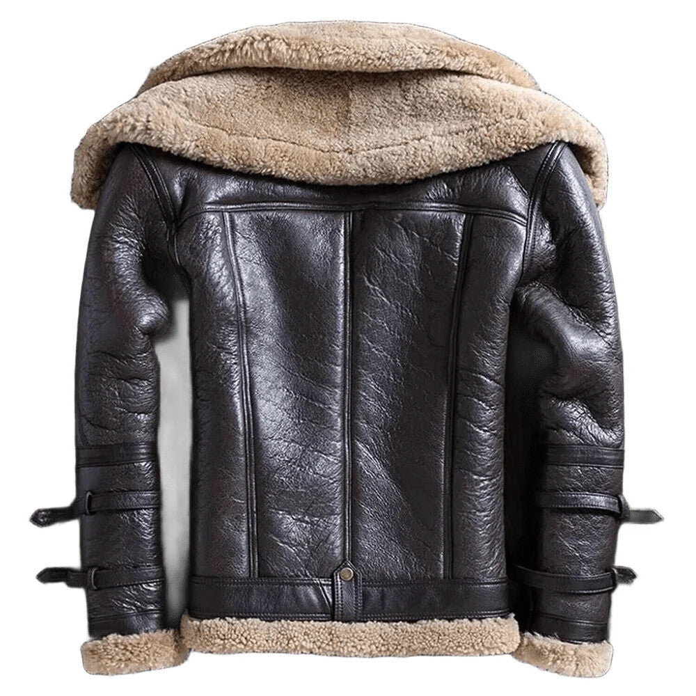 B3 Bomber Aviator RAF Pilot Flying Double Collar Leather Jacket