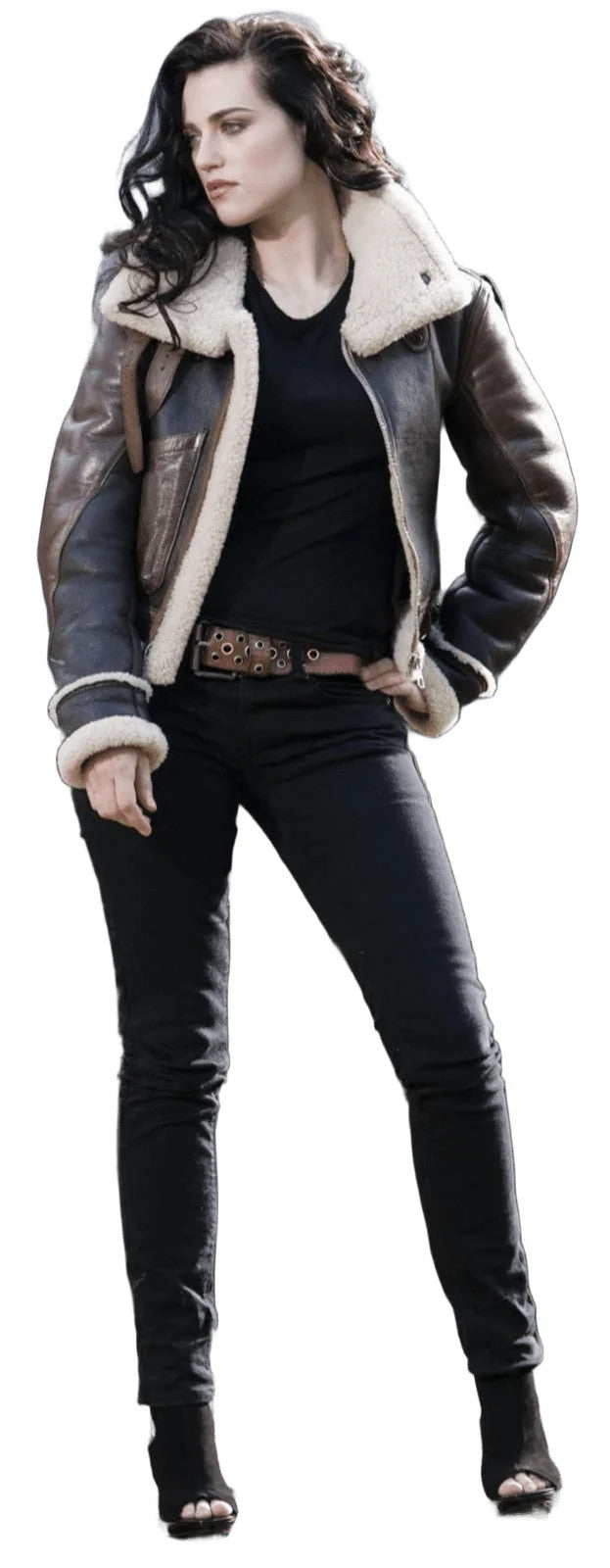 Luthor Luxe Katie McGrath Supergirl-Inspired Shearling Leather Jacket