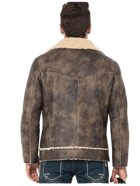 Mens Casual Sheepskin Fur Leather Jacket Soft, Warm and Effortlessly Stylish