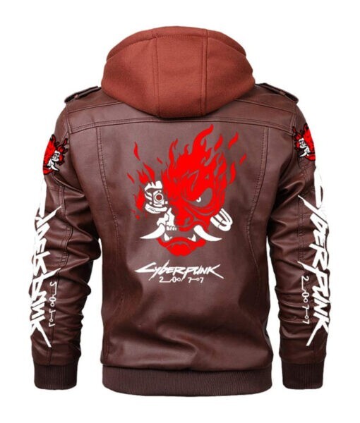 Cyberpunk 2077 Samurai Leather Jacket - Gaming Cosplay Bomber, Sticker Patch