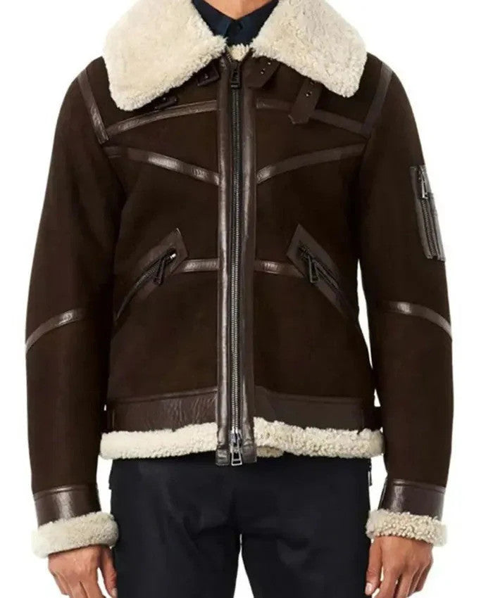 Mens B3 Bomber Jacket Sky Hustler Edition, Hip-Hop Shearling Style