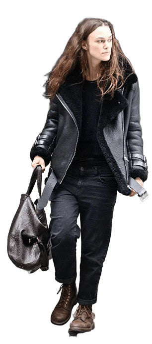 Knightly Noire Womens B3 Shearling Aviator Jacket, Vintage Flight Elegance