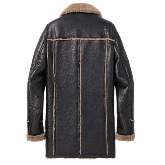 Hunters Hide Mens Shearling Sheepskin Leather Coat for Winter Pursuits