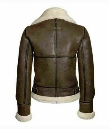 B3 Bomber Distressed Brown Aviator, Women Leather Jacket