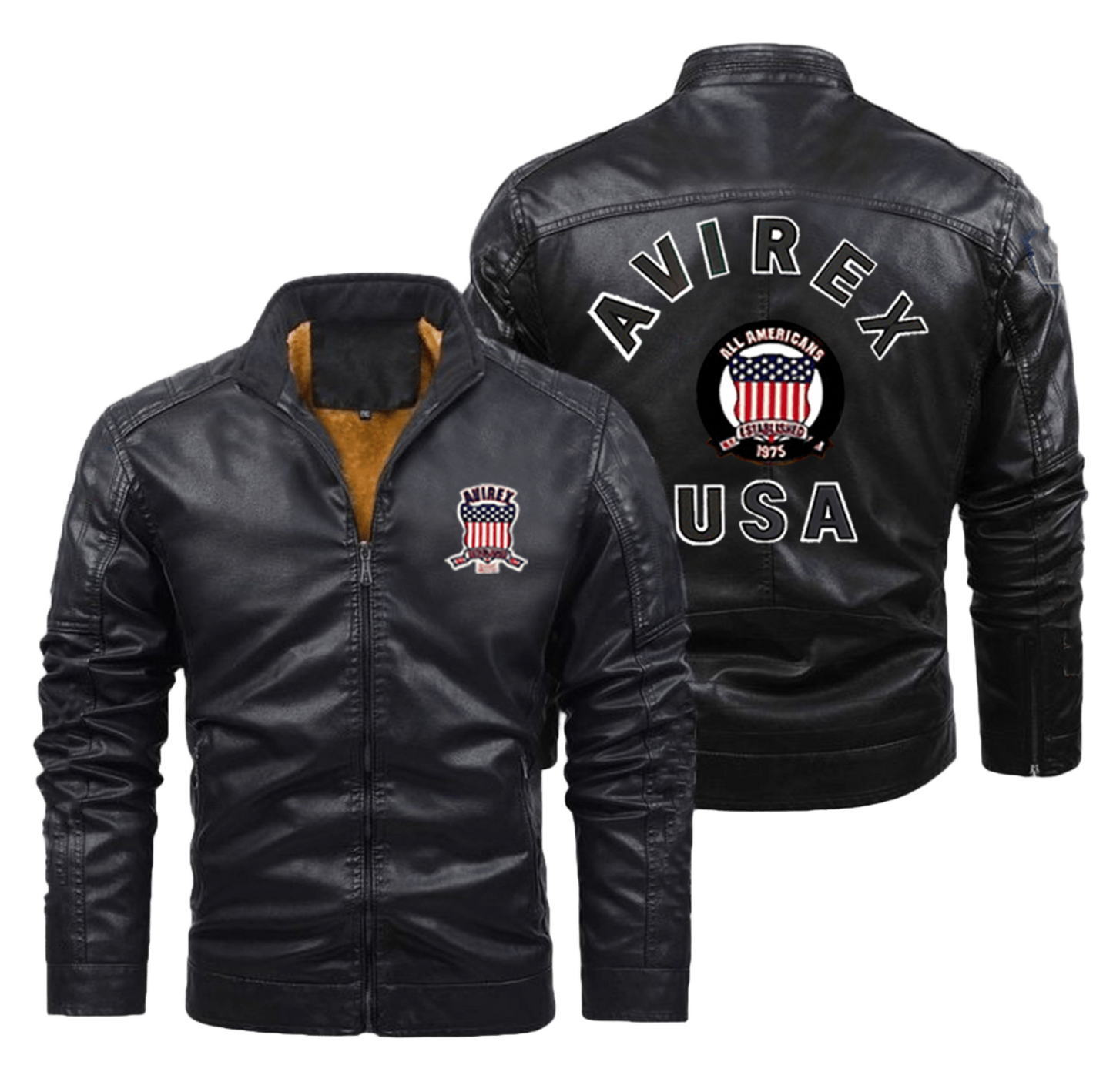 AVIREX Cold Steel Moto Jacket Vintage Leather, Stand Collar, Urban Warrior Cut