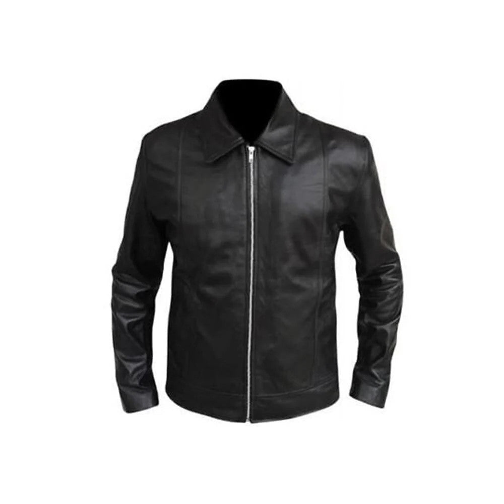 Classic Vintage Fashion Hank Moody Men Black Leather Jacket