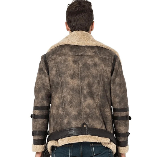 Airborne Valor Sheepskin B3 Bomber Leather Jacket for Men, Pilot-Inspired